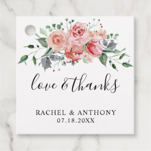 bedankt Rozen Waterverf Elegant afbeelding Bedankjes Labels