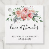 bedankt Rozen Waterverf Elegant afbeelding Bedankjes Labels (Voorkant)