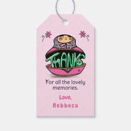 Bedankt Russisch Doll Matryoshka Cadeaulabel