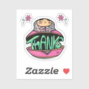Bedankt Russisch Doll Sticker