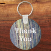 Bedankt Rustic Woodgrain Brown waardering Sleutelhanger (Voorkant)
