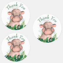 Bedankt Safari Hippo Labels