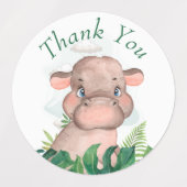 Bedankt Safari Hippo Labels (Design 2)