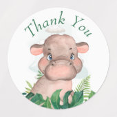 Bedankt Safari Hippo Labels (Design 1)
