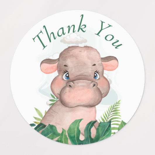 Bedankt Safari Hippo Labels (Design 1)