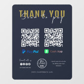 Bedankt Scannen naar betaling Logo QR-code Raamsticker (Vel)