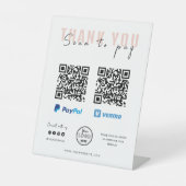 Bedankt Scannen naar betaling Logo QR-code Reclamebord Met Voetstuk (Voorkant)