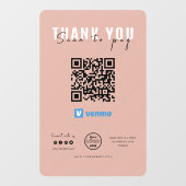 Bedankt Scannen naar betaling Logo QR Code Venmo R Raamsticker (Vel)