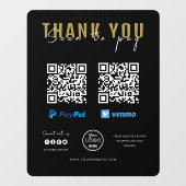 Bedankt Scannen naar Logo-kwaliteitscode betalen z Raamsticker (Vel)