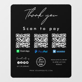 Bedankt Scannen naar Logo QR-code betalen Hier zwa Raamsticker (Vel)