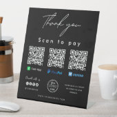 Bedankt Scannen naar Logo QR-code betalen Hier zwa Reclamebord Met Voetstuk (Insitu)