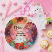 Bedankt Scarlet Petal Elegance Papieren Bordje (Feest)