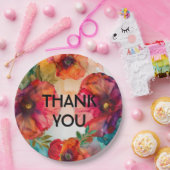 Bedankt Scarlet Petal Elegance Papieren Bordje (Feest)