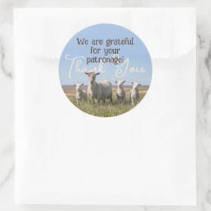 Bedankt Schapen Garens Vezel Bedrijfssticker Ronde Sticker