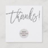 BEDANKT schattig logo bedrijf dank u zilveren glit Vierkante Visitekaartje (Voorkant)