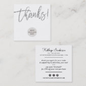 BEDANKT schattig logo bedrijf dank u zilveren glit Vierkante Visitekaartje (Voorkant / Achterkant)
