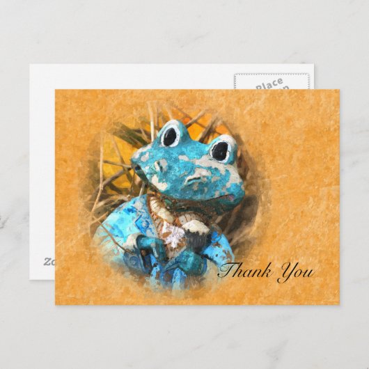 Bedankt schattige kikker prins briefkaart (Voorkant / Achterkant)