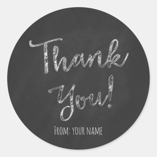 Bedankt Schoolbord Krijt Persoonlijk Ronde Sticker (Voorkant)
