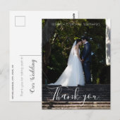 Bedankt script aangepaste foto trouw dank je briefkaart (Voorkant / Achterkant)