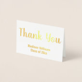 Bedankt Script Afstuderen naam Gold Foil Folie Kaarten (Voorkant)