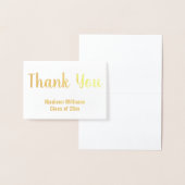Bedankt Script Afstuderen naam Gold Foil Folie Kaarten (Display)