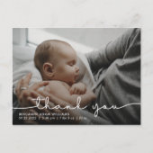 Bedankt Script Baby Geboorte Aankondiging Briefkaart (Voorkant)