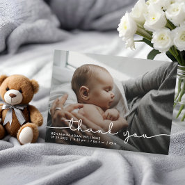 Bedankt Script Baby Geboorte Aankondiging Briefkaart