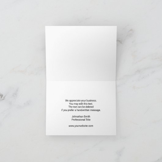 Bedankt Script Black White Uw bedrijf Logo (Binnen)