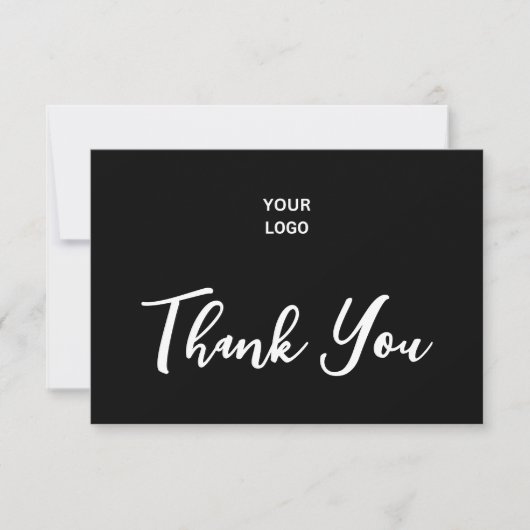 Bedankt Script Blank op Back Business Logo Black (Voorkant)
