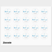 Bedankt Script Blauw Hart Klein Bedrijf Ronde Sticker (Vel)