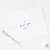 Bedankt Script Blauw Hart Klein Bedrijf Ronde Sticker (Envelop)