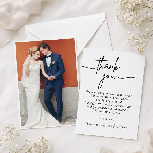 Bedankt Script Bruiloft Foto Bedankkaart