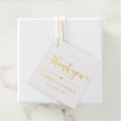 Bedankt Script bruiloft Monogram Gold Bedankjes Labels (Met doos)
