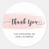 Bedankt Script Elegant Small Business Ronde Sticker (Voorkant)