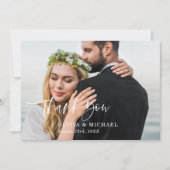 Bedankt Script Elegante foto bruiloft Kaart (Voorkant)
