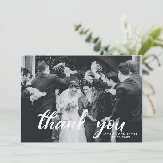 Bedankt Script Foto-overlay Aangepaste Bericht (Staand voorkant)