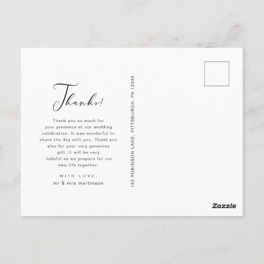 Bedankt Script Fotobruiloft Briefkaart (Achterkant)