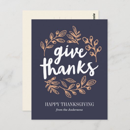 Bedankt script geven briefkaart (Voorkant / Achterkant)