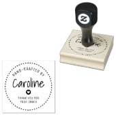 Bedankt script handgemaakt rubberstempel (Gestempeld)
