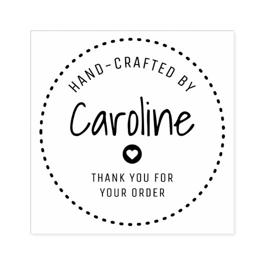 Bedankt script handgemaakt rubberstempel (Afrduk)