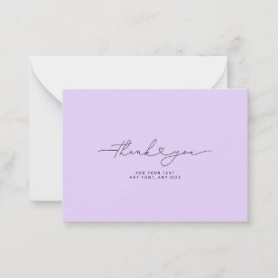 Bedankt Script Hart Elegant 3,5"X2,5" Paars Notitiekaartje