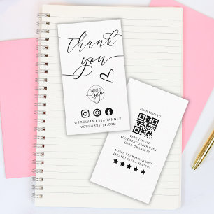 Bedankt Script Hart QR Code Klant Review Visitekaartje