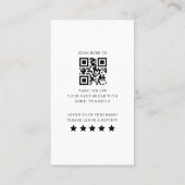 Bedankt Script Hart QR Code Klant Review Visitekaartje (Achterkant)