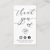 Bedankt Script Hart QR Code Klant Review Visitekaartje (Voorkant)