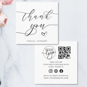 Bedankt Script Heart Bakery Company Logo QR Code Vierkante Visitekaartje