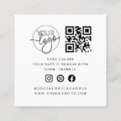 Bedankt Script Heart Bakery Company Logo QR Code Vierkante Visitekaartje (Achterkant)