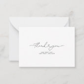 Bedankt Script Heart Elegant 3,5 "X2.5" Notitiekaartje (Voorkant)