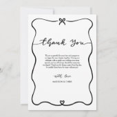 Bedankt Script Huwelijk Foto Mooie Boog Hart (Achterkant)