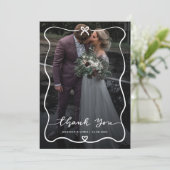 Bedankt Script Huwelijksfoto Mooie Boog Hart (Staand voorkant)