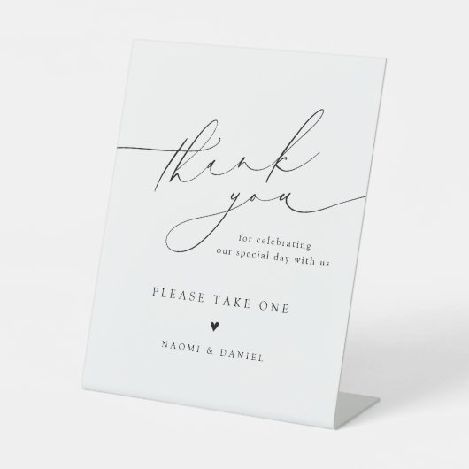 Bedankt script huwelijksgunsten neem er alsjeblief reclamebord met voetstuk (Voorkant)